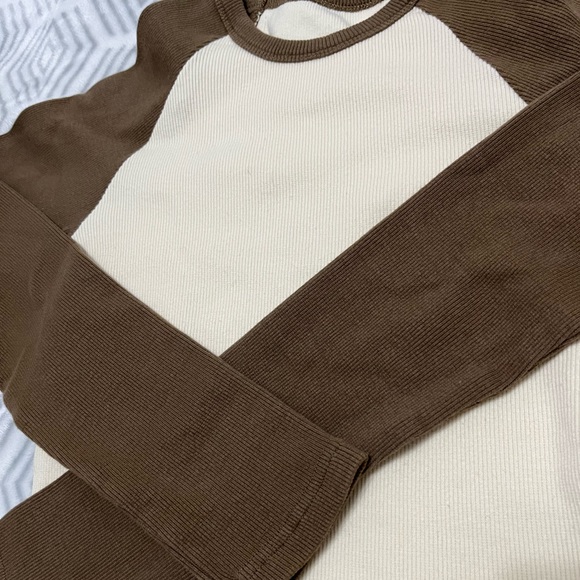 Women Vintage Tshirt Patchwork Round Collar Long Sleeve - Picture 2 of 2